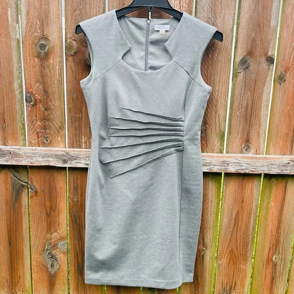 Calvin Klein Gray Textured Midi Dress - Picture 3 of 10